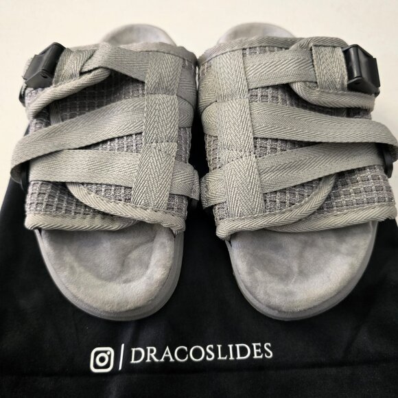 DRACO Slides Mens Shoes Size 9, 9.5, 10 Gray Storm Reflective Sandals NEW + Bag - Picture 9 of 13